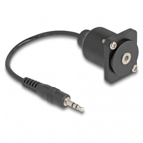 Delock D-Typ 3,5 mm 3 Pin pistik-pesa kaabel must 20 cm
