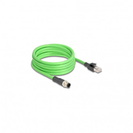 "Delock M12 Kabel D-kodiert 4 Pin Stecker zu RJ45 Stecker PUR (TPU) 2 m"