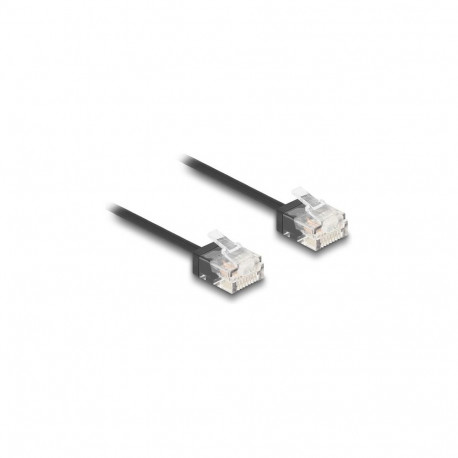 "Delock RJ45 Netzwerkkabel Cat.6 UTP Ultra Slim 1 m schwarz mit kurzen Steckern"