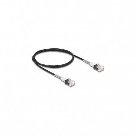 "Delock RJ45 Netzwerkkabel mit doppeltem Knickschutz Cat.6A UTP Slim 1 m schwarz"