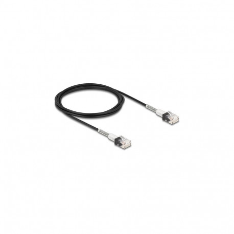Delock RJ45 kahekordse murdumiskaitsega võrgukaabel Cat.6A UTP Slim 2 m must
