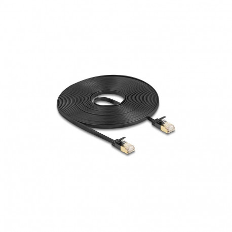 "Delock RJ45 Netzwerkkabel Cat.6A Stecker zu Stecker mit robuster Rastnase und Cat.7 Rohflachbandkab