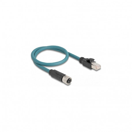 Delock M12 X-koodiga adapterkaabel 8-pin pesa RJ45 pistik 50 cm