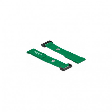 "Delock Klett-Kabelbinder mit Schlaufe und Befestigungsöse L 190 x B 25 mm grün 5 Stück"