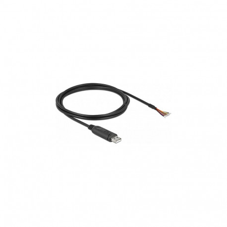 "Delock Adapterkabel USB 2.0 Typ-A zu seriell RS-232 mit 9 offenen Kabelenden + Schirmung 2 m"