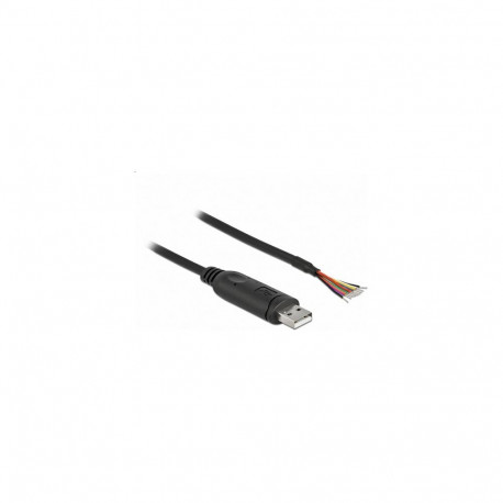 "Adapterkabel USB 2.0 Typ-A zu seriell RS-232 mit 9 offenen Kabelenden + Schirmung 1 m"