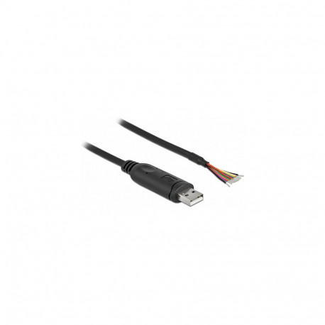 "Adapterkabel USB 2.0 Typ-A zu seriell RS-232 mit 9 offenen Kabelenden + Schirmung 0,5 m"