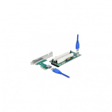 "Delock Riser Karte PCI Express x1 zu 2 x PCI 32 Bit Slot mit 60 cm Kabel"