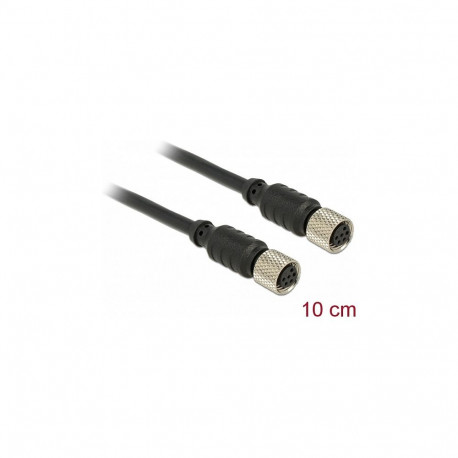 Delock M8 veekindel anduri-/täituri pikenduskaabel, 6 Pin pesa - 6 Pin pesa, 10 cm