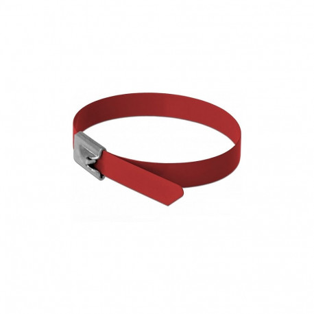 "Delock Edelstahlkabelbinder L 400 x B 7,9 mm rot 10 Stück"