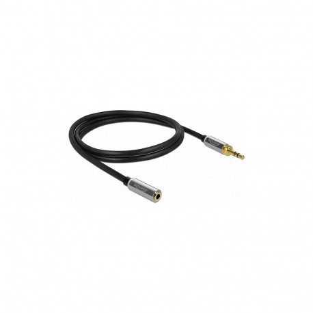 "Delock Klinkenverlängerungskabel 3,5 mm 3 Pin Stecker zu Buchse mit 6,35 mm Schraubadapter 1 m"