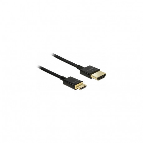 "Delock Kabel High Speed HDMI mit Ethernet - HDMI-A Stecker > HDMI Mini-C Stecker 3D 4K 1,5 m Slim H