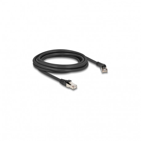 Delock RJ45 võrgukaabel Cat.8.1 S/FTP 45° paremale nurgaga pistik ja sirge pistik kuni 40 Gbps 3 m m
