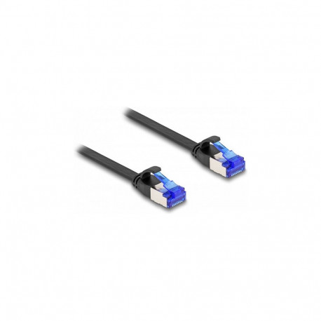 "Delock RJ45 Flachband Patchkabel Stecker zu Stecker Cat.6A flexibel 2 m schwarz"