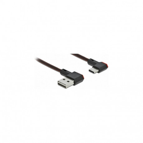 "Delock EASY-USB 2.0 Kabel Typ-A Stecker zu USB Type-C™ Stecker gewinkelt links / rechts 0,2 m schwa