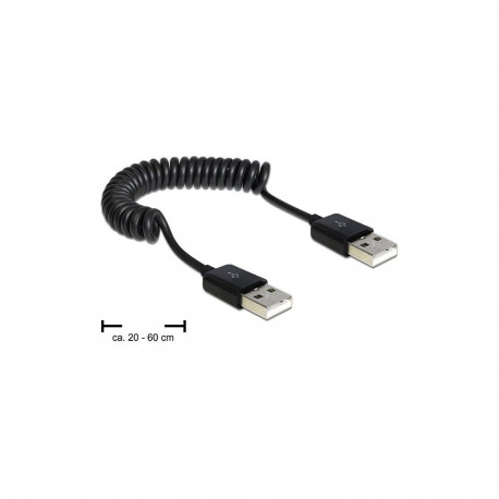 "Delock Kabel USB 2.0-A Stecker / Stecker Spiralkabel"