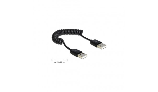 "Delock Kabel USB 2.0-A Stecker / Stecker Spiralkabel"