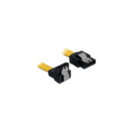 Delock SATA 6 Gb/s sirge ja allapoole nurgaga kaabel, 70 cm, kollane