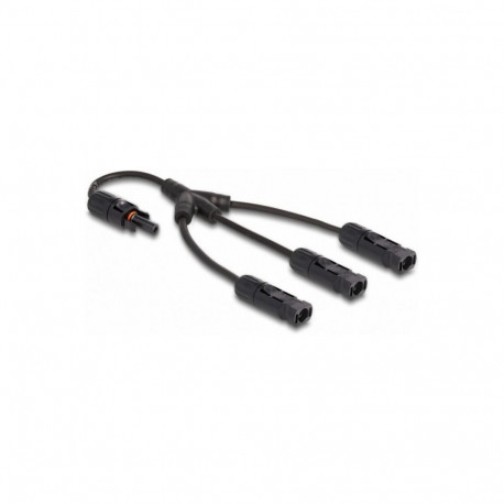 "Delock DL4 Solar Splitter Kabel 1 x Buchse zu 3 x Stecker 35 cm schwarz"