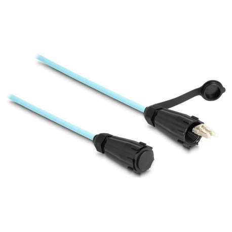"Delock LWL Kabel LC Duplex zu LC Duplex mit Verschlusskappe Multimode OM3 IP68 staub- und wasserdic
