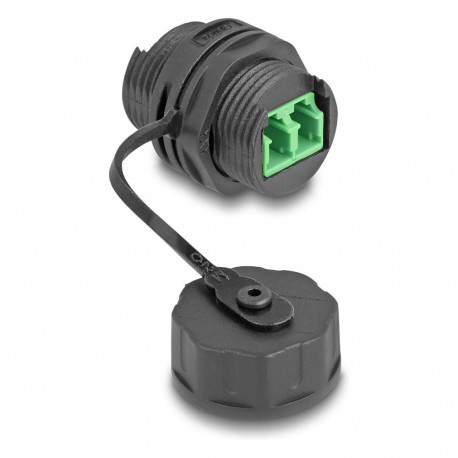 "Delock LWL Kabelverbinder LC Duplex Buchse zu LC Duplex Buchse mit Verschlusskappe wasserfest"