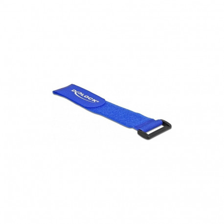 "Delock Klett-Kabelbinder mit Schlaufe L 280 x B 38 mm blau 3 Stück"