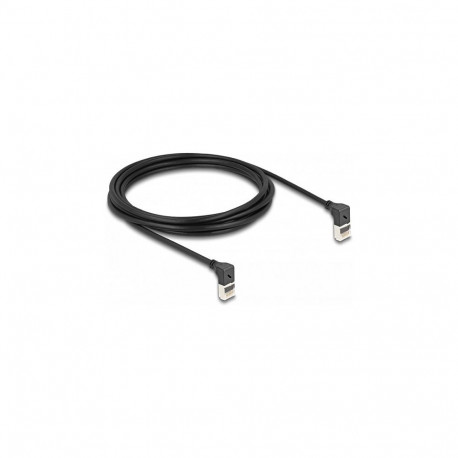"Delock RJ45 Netzwerkkabel Cat.6A S/FTP Slim 90° oben / oben gewinkelt 3 m schwarz"
