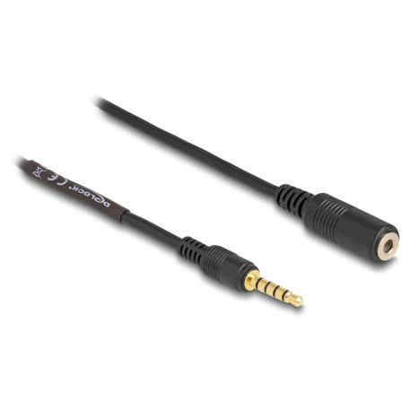 "Delock Verlängerungskabel Klinke 3,5 mm 5 Pin Stecker zu Buchse 3 m schwarz"