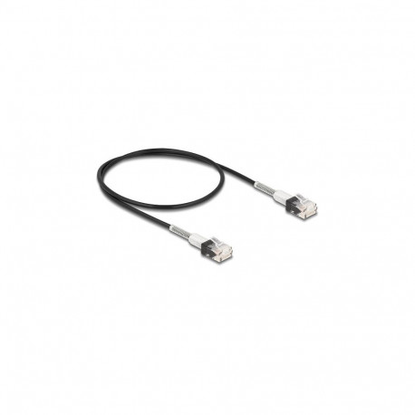 Delock RJ45 kahekordse murdekaitsega võrgukaabel Cat.6A UTP Slim 0,5 m must