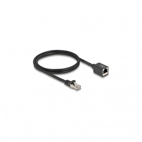 "Delock Netzwerk Verlängerungskabel RJ45 Stecker zu RJ45 Buchse Cat.6A S/FTP 1 m schwarz"