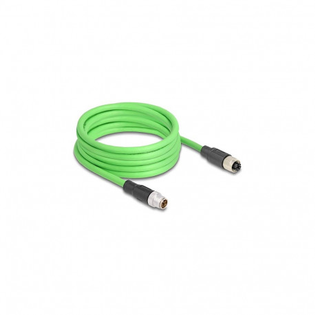 "Delock M12 Kabel X-kodiert 8 Pin Stecker zu Buchse PUR (TPU) 2 m"