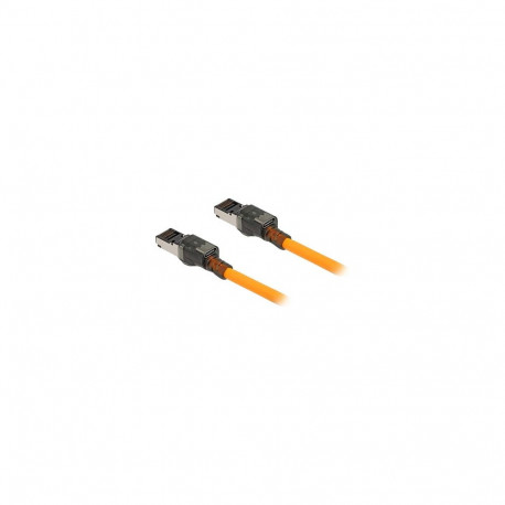 Delock RJ45 võrgukaabel USB Type-C™ portfinder-funktsiooniga Self Tracing Cat.6A S/FTP 5 m oranž