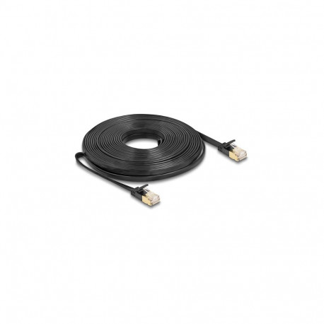 "Delock RJ45 Netzwerkkabel Cat.6A Stecker zu Stecker mit robuster Rastnase und Cat.7 Rohflachbandkab