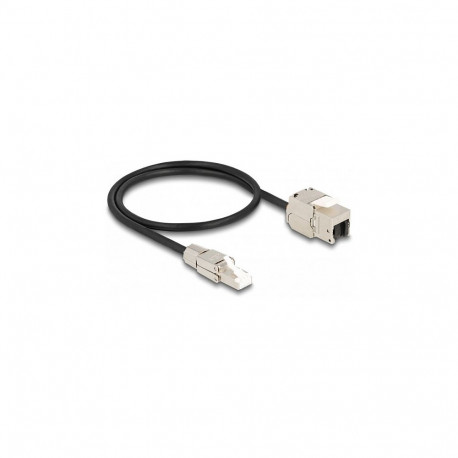 "Delock Kabel RJ45 Stecker feldkonfektionierbar zu Keystone Modul RJ45 Buchse Cat.6A 50 cm"