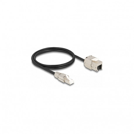 "Delock Kabel RJ45 Stecker feldkonfektionierbar zu Keystone Modul RJ45 Buchse Cat.6A 1 m"