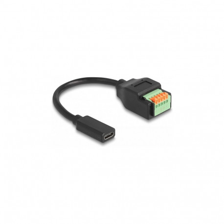 "USB 2.0 Kabel USB Type-C™ Buchse zu Terminalblock Adapter mit Drucktaster 15 cm"