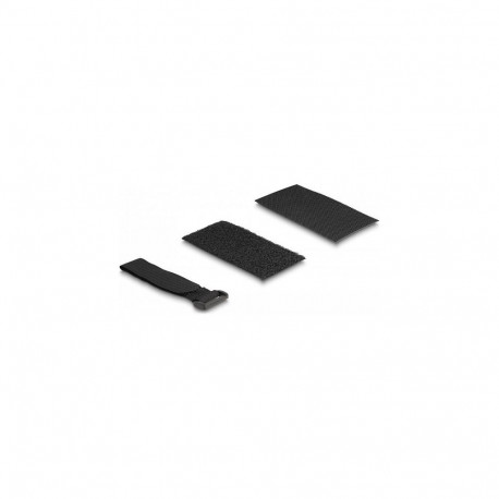"Delock Klettpad selbstklebend mit Klett-Kabelbinder Set 10 Stück schwarz"