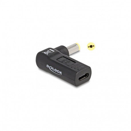 Delock adapter sülearvuti laadimiskaablile USB Type-C™ pesa Acer 5,5 x 1,7 mm pistikuks, 90° nurga a