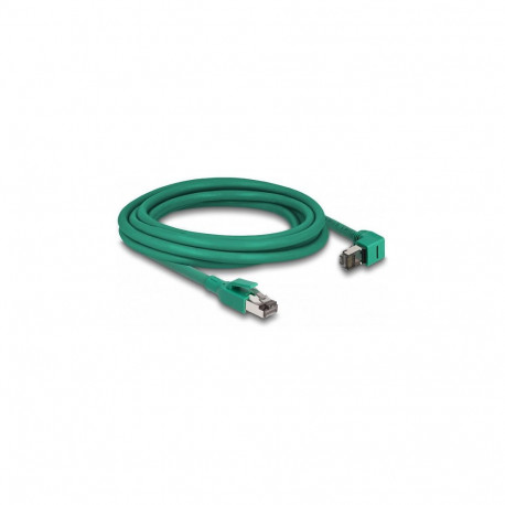 Delock RJ45 võrgukaabel PROFINET SF/UTP 90° nurga all 3 m roheline