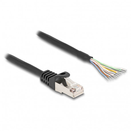 "Delock Kabel RJ50 Stecker zu offenen Kabelenden S/FTP 1 m schwarz"