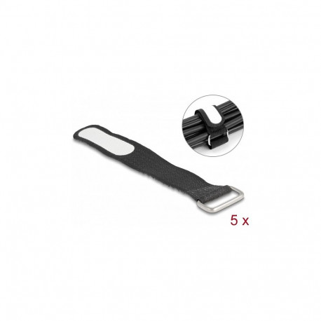 Takjakinnitusega kaablisidemed aasaga ja märgistusväljaga P 127 x L 20mm, must, 5 tk
