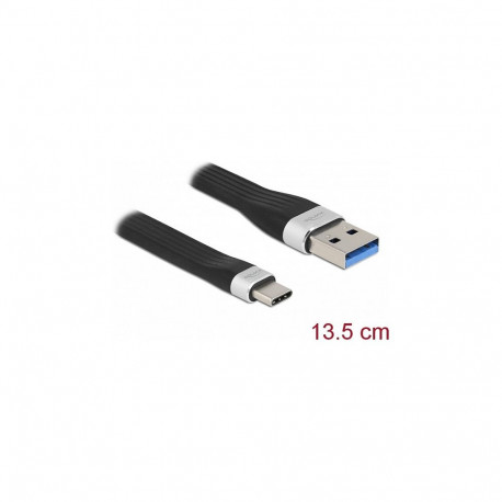 "Delock USB 5 Gbps FPC Flachbandkabel USB Typ-A zu USB Type-C™ 13,5 cm PD 3 A"