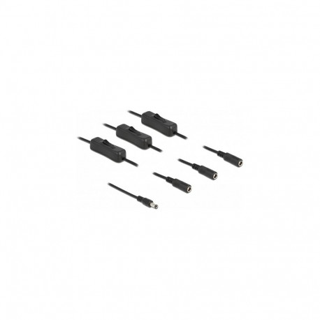 DC-kaabel 5,5 x 2,1 mm pistikuga 3 × DC-pesaga, lülitiga 1m