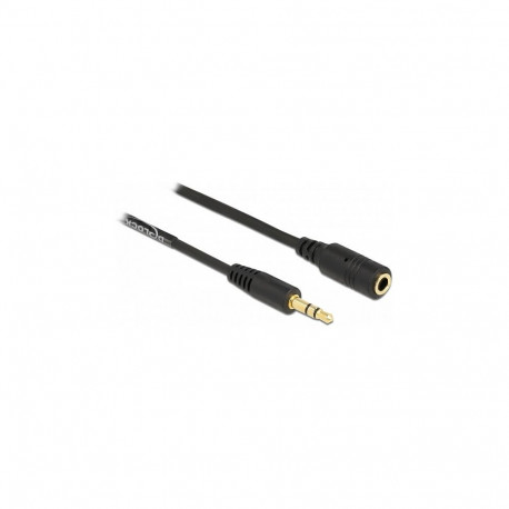 Delock 3,5 mm 3 Pin spiraalne pikendusjuhe 1,5 m must