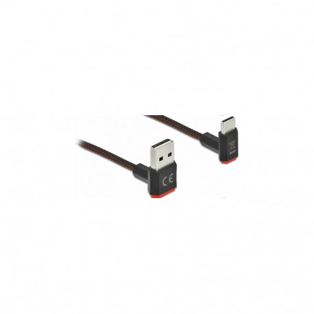 "EASY-USB 2.0 Kabel Typ-A Stecker zu USB Type-C™ Stecker gewinkelt oben / unten 2 m schwarz"