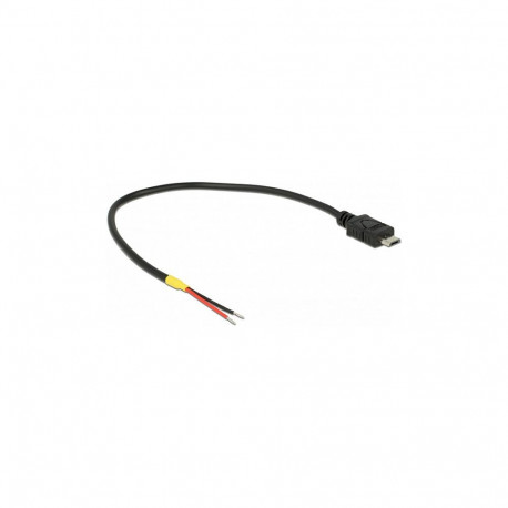 Delock USB 2.0 Micro-B pistik > 2 x lahtist kaabliotsa toitekaabel 20 cm Raspberry Pi