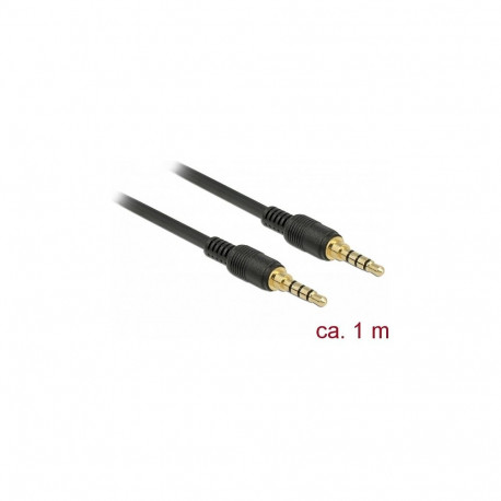 "Klinkenkabel 3,5 mm 4 Pin Stecker zu Stecker 1 m schwarz"