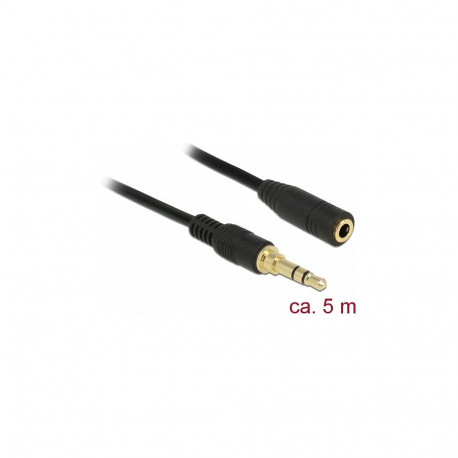 3,5mm 3-kontaktiline pistik-pesa pikenduskaabel 5m, must