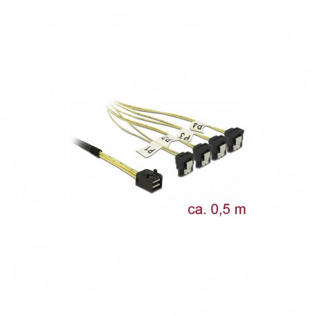 Delock Mini SAS HD SFF-8643 > 4 x SATA 7 Pin nurgaga kaabel 0,5 m