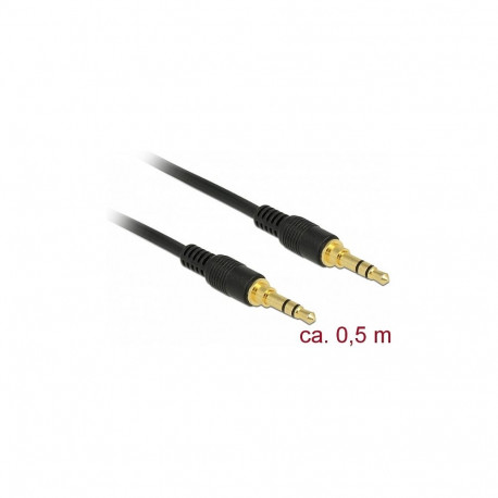 "Delock Klinkenkabel 3,5 mm 3 Pin Stecker > Stecker 0,5 m schwarz"